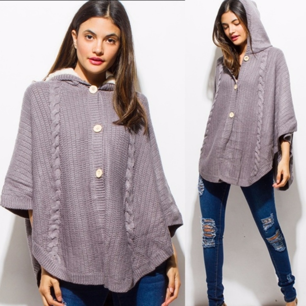 New! Knit Poncho Cardigan